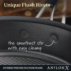 Anolon X Hybrid Nonstick Induction Saute Pan With Lid, 3.5 Quart - Charcoal Gray