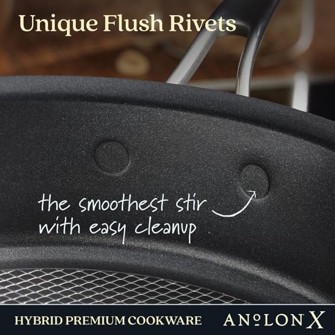 Anolon X Hybrid Nonstick Induction Saute Pan With Lid, 3.5 Quart - Charcoal Gray