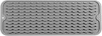 Silicone Dish Drying Mat for Multiple Usage,Easy clean,Eco-friendly,Heat-resistant Silicone Mat for Kitchen Counter,Sink,Bar,Bottle,or Cup Grey M 17 inches x 6 inches