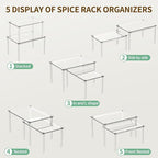 2Pack Acrylic Cabinet Organizer, Clear Cabinet Organizer Shelf, Spice Rack Organizer for Cabinet for Dishes, Spices, Soda Cans and Bottles, Stackable Shelves House Essentials for Gift