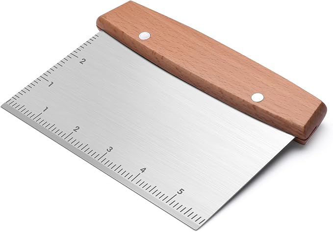 Griddle Scraper for Blackstone, Heavy Duty Stainless Steel Grill Scraper,Dough Scraper Cutter for Bread and Pizza Cutter, Griddle Scraper Chopper Multipurpose Kitchen Utensil for Flat Top Griddle