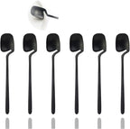JASHII Honey Jam Spoon, Stainless Steel Mini Coffee Spoon, Teaspoon, 6-piece (Matte Black)