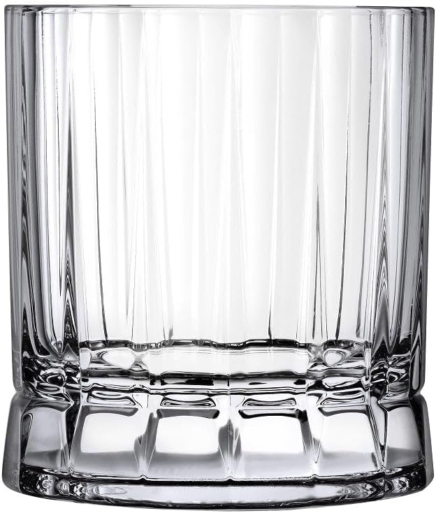 NUDE Whiskey Glasses Set of 4 DOF – 11.25 oz Premium Lead-Free Crystal Old Fashioned Rocks Glasses for Whisky, Scotch, Bourbon & Cocktails – Clear Heavy Base, Dishwasher Safe Barware Luxury Gift Set