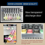 Kolice commercial ETL heavy duty tabletop 7 flavors soft serve ice cream machine, 4+3 mixed flavors frozen yogurt gelato soft ice machine-upper tanks refrigerated, full transparent dispensers