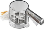 ‌3 Cup Flour Sifter, Sifter for Baking Sifter Handheld Baking Sieve Food-Grade Double-Filter Stainless Steel Flour Sifter Non-Rust Sifter used for Rapid Screening of Flour Apricot Flour Sugar Powder