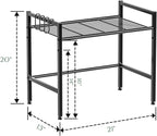 Microwave Stand Countertop, 2-Tier Adjustable Metal Oven Rack with 4 Hooks, Heavy Duty Carbon Steel Organizer Shelf for Microwave/Oven/Toaster, Kitchen Storage (Black, 2-Tier)