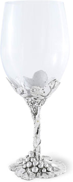 Arthur Court Designs Aluminum Grape Pattern Base Wine Glasses 8.25 inch Tall 16 ounces
