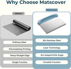 Bench Scraper Dough Cutter Tool - Pastry Scraper for Bread Cake Pizza, Bench Knife Kitchen Dough Scraper for Baking, Stainless Steel Food Scraper with Grip Handles & Measuring Scale, Blue