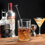 Cocktail Mixing Glass Bartender | 24oz Crystal Bar Stirring Glass | Old Fashioned Cocktail Beaker | Clear Drinks Stirred Pitcher Professional Whiskey Barware Bartending Mixer