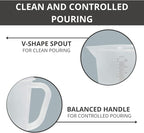 Appletofu Plastic Graduated Measuring and Mixing Pitcher - 2000ml Plastic Graduated Measuring Pitcher - Large Cylinder Graduated Measuring Container with Handle and Pour Spout - 2 Liter