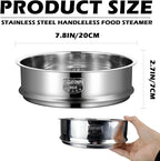 Stainless Steel Steaming Rack 7.8 Inch Universal Steamer Basket for Kitchen Dim Sum Dumplings Bun (20cm)