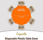 Exquisite 12-Pack Premium Plastic 84-Inch Round Tablecloth, Orange