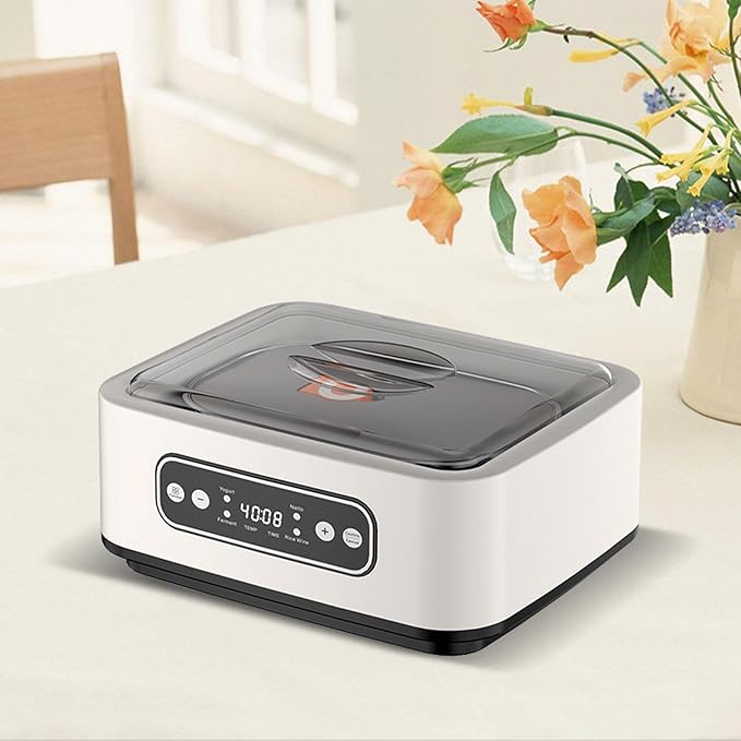 1.7 Quart Yogurt Maker With Adjustable Time And Temperature Control Probiotic Maker 110v-240v Auto-Adaptive Bpa-Free Celsius Increment Real-Time Countdown Led Display Includes 6 Glass Jars
