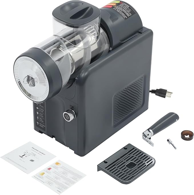 5 Preset Slushie Machine & Ice Cream Maker, 185W Commercial Slushie Maker for Ice Cream, Milkshakes & Cocktails, 61oz Capacity Slushy Machine with LED Display (Grey, 1.8L)
