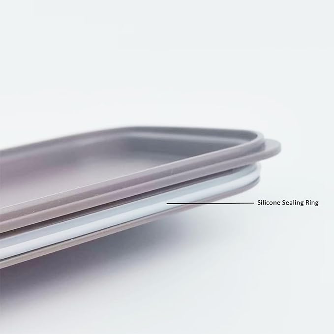 Stainless Steel Bento Box for Adults - Leakproof Microwave Safe Lunch Box for Work, Meal Prep and On the Go with Utensils & Bag (Purple)