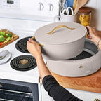 Beautiful 10-in-1 6-Quart Electric Multi-Cooker with Ceramic Coated Pot, Oven Safe to 400°F, Easy Cleanup & Multi-Function Cooking, by Drew Barrymore (Porcini Taupe)