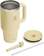 Hydro Flask 32 Oz Travel Tumbler with Handle, Lid and Straw - Insulated Stainless Steel in Starlight