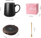 Coffee Mug Warmer & Mug Set for desk, Smart Auto Shut Off Electric Cup Warmer for Office & Home, 4-Temperature Setting Coffee Heating Mug Candle Heater Tea Beverage Warmer Plate for Men Women Birthday