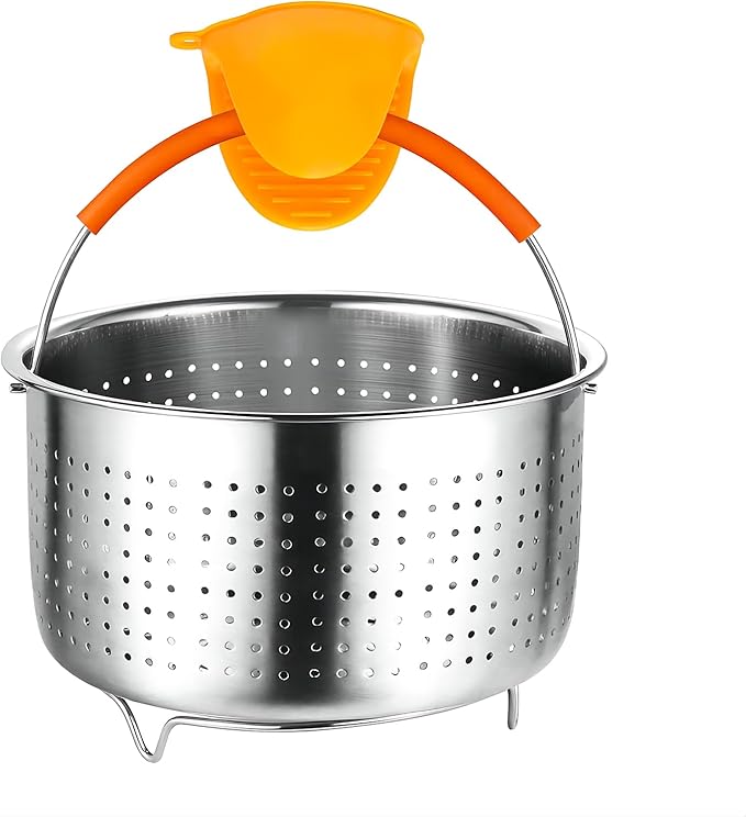 GREATLINK Vegetable Steamer Basket for Pot, Instant Pot Accessories 3Qt, Stainless Steel Mesh Strainers and Colanders for Cooking Broccoli, Eggs, Pasta, Quinoa, Spaghetti (3 Qt - Steamer Basket)