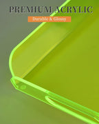 Neon Green Acrylic Tray 15x10.2 Inches - Eye-Catching Serving and Display Tray for Parties, Events, and Home Décor - Durable and Bright Organizer