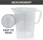 Appletofu Plastic Graduated Measuring and Mixing Pitcher - 2000ml Plastic Graduated Measuring Pitcher - Large Cylinder Graduated Measuring Container with Handle and Pour Spout - 2 Liter