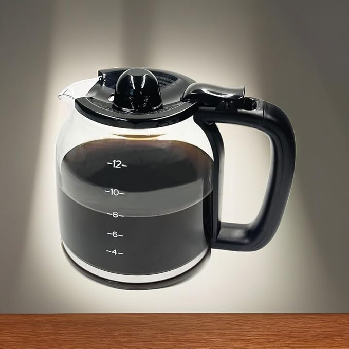 12 CUP Replacement Glass Carafe Pot ONLY Compatible with Ninja Coffee Maker CE251 CE250 CE200 CE200C CE201 CE201C series, Ninja Carafe Replacement Part No. # XGLSLID200