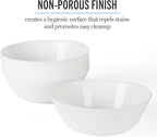 Martha Stewart Opalton 6 Piece 6 Inch Bowls, Lightweight Chip and Break Resistant Soup/Cereal Bowl