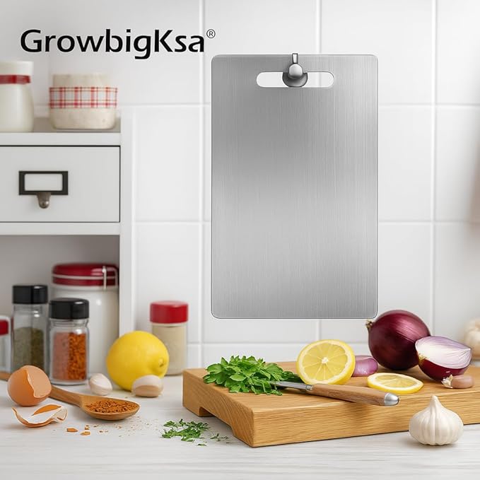 1Pack Cutting Board – 100% Pure Double-Sided Metal Chopping Board for Kitchen, Dishwasher Safe, Knife-Friendly Surface, (15.3"L × 11"W)