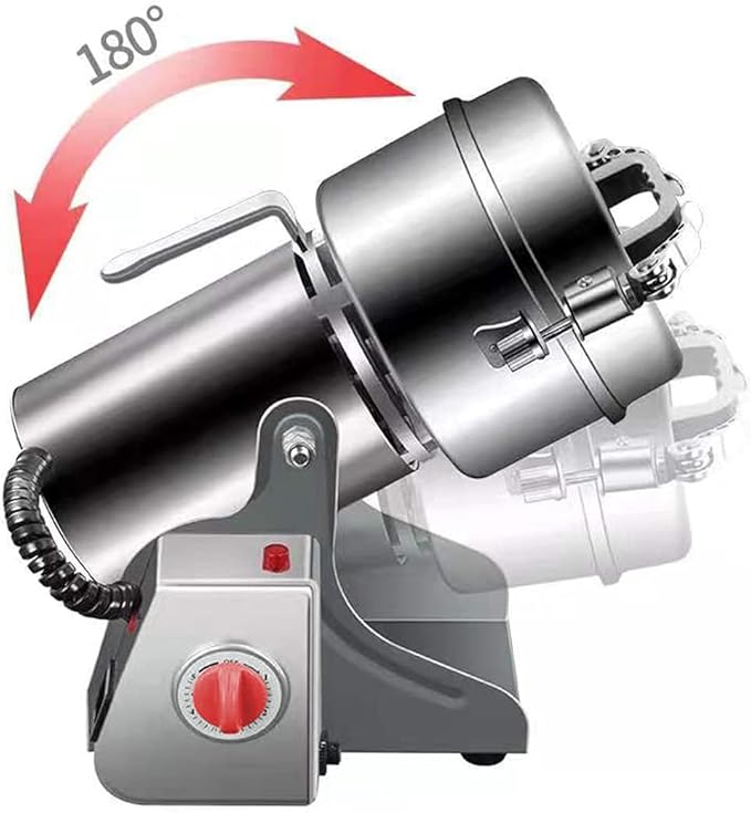 Electric Grain Grinder Mill 1000g High-speed Spice Herb Mill Commercial Powder Machine for Dry Cereals Grain Herb Spice Coffee Corn Bean (1000g Stand Type)