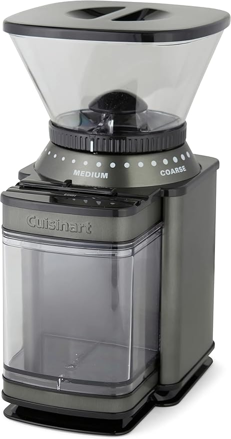 Cuisinart Coffee Grinder, Electric One-Touch Automatic Burr Coffee Grinder with 18-Position Grind Selector, Cup Size Selector for 4 – 18 Cups, Black Stainless Steel