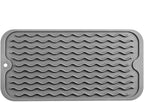 Silicone Dish Drying Mat for Multiple Usage,Easy clean,Eco-friendly,Heat-resistant Silicone Mat for Kitchen Counter or Sink,Refrigerator or Drawer Liner Grey S 12 inches x 6 inches