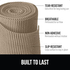 GORILLA GRIP powerGRIP Drawer Shelf and Cabinet Liner, Thick Strong Hold, Non-Adhesive Liners Protect Kitchen Cabinets and Cupboard, Bathroom Drawers, Easy Install, Breathable Mat, 24" x30', Beige