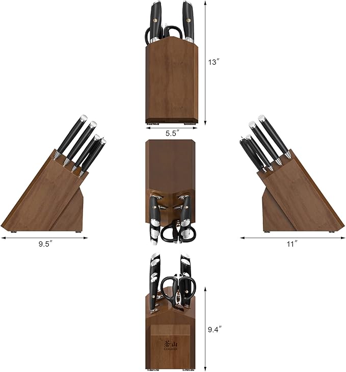 Cangshan L Series 10-Piece Knife Block Set, Forged German Steel, Black, 1027440