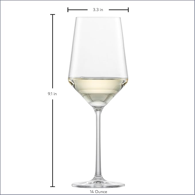 ZWIESEL GLAS Pure Sauvignon Blanc White Wine Glass (Set of 6), Graceful Wine Glasses for White Wine, Dishwasher-Safe Tritan Crystal Glasses, Made in Germany (14 Ounce)