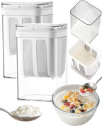 Yogurt Strainer 2Pack, 19oz/562ml Thick Greek Yogurt Milk Filter, Food Strainer, Greek Yogurt Strainer with Stainless Steel Fine Mesh Bag and Lid for Yogurt, Soybean Milk, Kefir, Berries, Fruit Juice