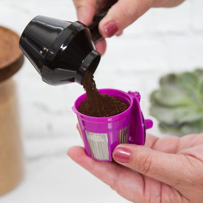 Perfect Pod EZ-Scoop Coffee Scooper & Funnel for Reusable K Cup Refillable Coffee Pods, 2 Tablespoon Capacity Black