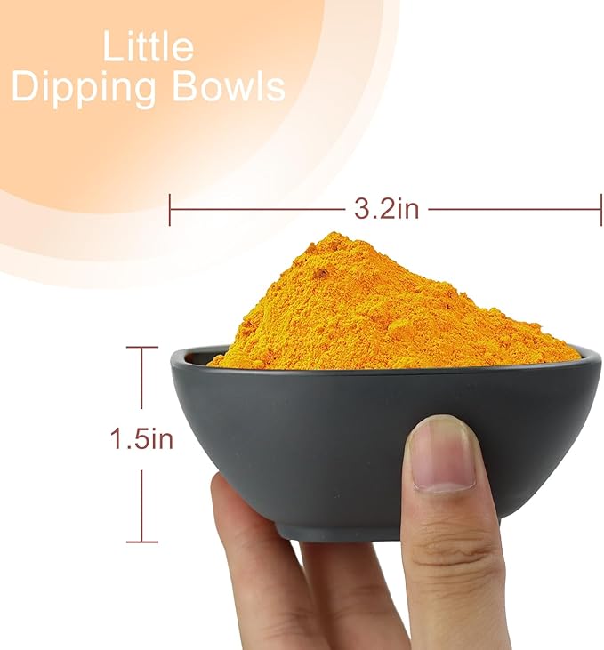 6 pack small wheat straw bowls 5oz,alternative plastic dipping bowls,unbreakable dessert bowls microwave and dishwasher safe for dessert,sushi,condiment (Classic Series)