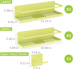 Magnetic Spice Rack For Refrigerator Magnetic Fridge Shelf For Kitchen Spice Organizer Magnetic Shelf For Fridge Space Saving Yellow 4 Pack With Magnetic Paper Towel Holder