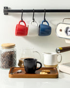 Hasense Ceramic Espresso Cups, 5 Ounce Porcelain Demitasse Cups Set of 4, Coffee Cups Ideal for Latte, Americano, Cafe Mocha, Party Cafe Home and Kitchen, Microwave and Dishwasher safe, Colorful