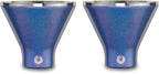 SNOWFOX Premium Vacuum Insulated Stainless Steel Martini Glass, Set of 2, Martinis Stay Icy Cold, Stemless Cocktail Glasses, Elegant Home Entertaining, Bold Beautiful Barware Set, 8 oz, Blue