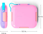 ZOKU - Bento Box with Ice Pack, Lunch Box for Kids, Easy to Carry and Clean, Freezer Pack Keeps Food Fresh, Fits Any Snack or Meal, Leakproof (Neat Bento) (Pink)