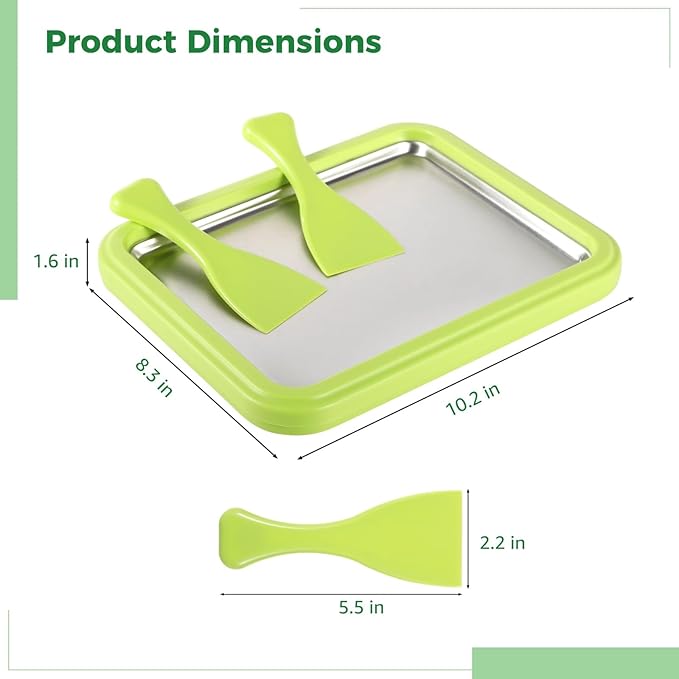 Homaisson Instant Ice Cream Maker, 10.2 x 8.3 in DIY Ice Cream Mixer, Stainless Steel Gelato Pan, Iced Yogurt Frying Machine, Fun Family Dessert