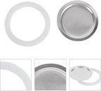1/2/3/6/9/12 Cup Espresso Maker Replacement Gasket, Coffee Maker Rubber Gasket, Moka Pot Silicone Seal For Espresso Moka Stove Pot, Stovetop Espresso Maker Seal (6 cup+sieve)
