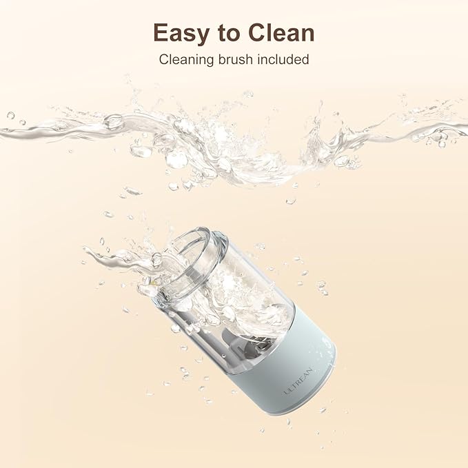 Ultrean Pepper Grinder, Rechargeable Salt and Pepper Grinder with 6 Adjustable Coarseness, LED Light, One-Hand Automatic Operation, Blue