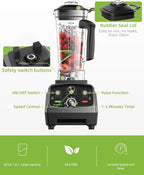 BioloMix Professional Blender,Smoothie Blender,Blender for Kitchen with 2200 Watt Motor,68 Oz Large Capacity, High Speed Blender for Shakes, Smoothies, Ice Crushing, Frozen Fruits (with Extra Parts)