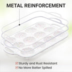 12 Cups & 24 Cups Silicone Muffin Pan with Metal Frame, Regular & Mini Muffin Pan Set for Baking 2 Pack