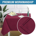 H.VERSAILTEX Linen Textured Table Cloths 54 x 108 Inch Premium Solid Tablecloth Spill-Proof Waterproof Table Cover for Dining Buffet Feature Extra Soft and Thick Fabric Wrinkle Free, Christmas Red