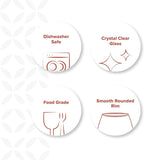 GLING [15 oz Stemless Wine Glasses Set of 4, Wine Glass Cups for Red or White Wine - These Crystal Tumblers are Great for Wedding, Birthdays, and All Occasions