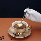 Silverware Set 40 Pieces, Moon Surface Handle And Matte Gold Head Flatware Set, Stainless Steel Cutlery Set, Utensil Sets, Service Set for 8