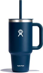 Hydro Flask 32 Oz Travel Tumbler with Handle, Lid and Straw - Insulated Stainless Steel in Indigo